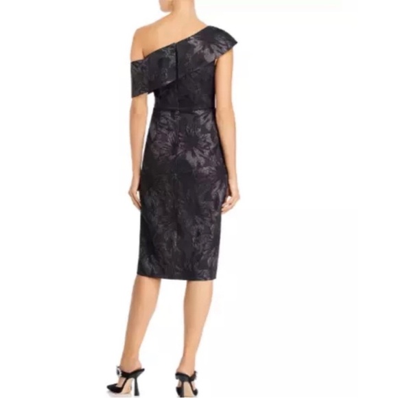 Aidan Mattox Off The Shoulder Jacquard Midi Dress - Picture 3 of 11